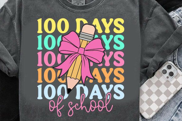 100 Days of School Girls Coquette Bow