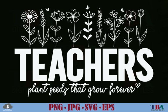 Floral Teacher Flower SVG Design