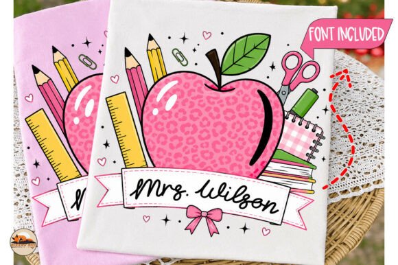 Personalized Teacher Back to School PNG for Graphics and T-Shirt Designs