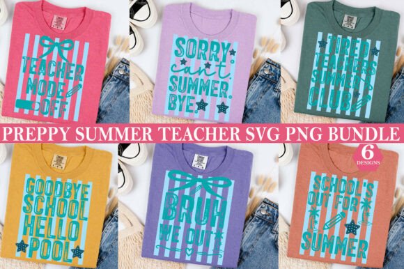 Preppy Summer Teacher SVG PNG Bundle