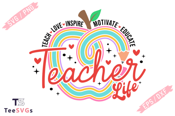 Retro Teacher Life SVG: A Nostalgic Graphic Design Asset for T-Shirt Projects