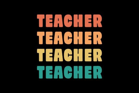Retro Teacher Svg T-shirt Design Vector