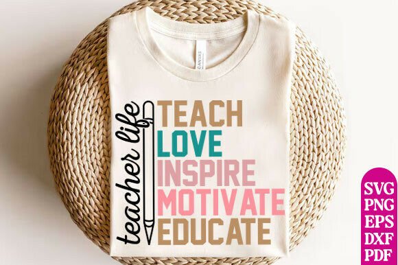 Teacher Life SVG-PNG for T-Shirt Designs