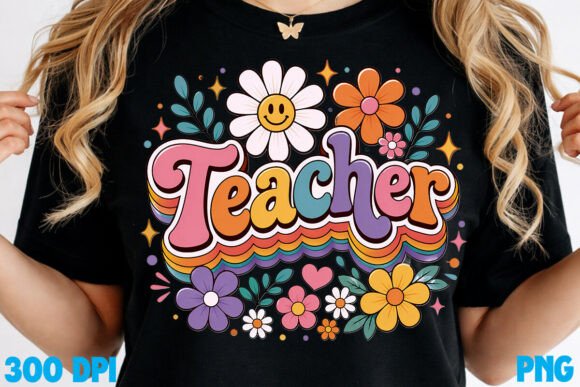 Teacher PNG SVG Floral Teacher T-shirt