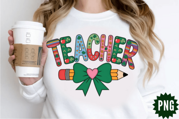 Teacher St Patrick’s Day Coquets Bow PN Graphics