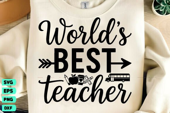 World's Best Teacher SVG and PNG: A Versatile Graphic Design Asset for T-Shirt Projects